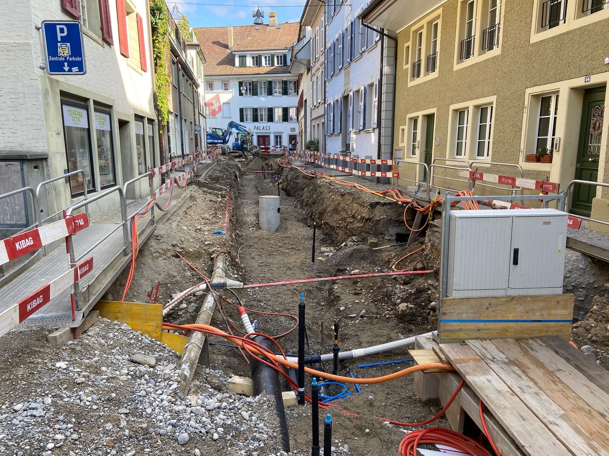 Kanalarbeiten in der Pfistergasse in Zofingen